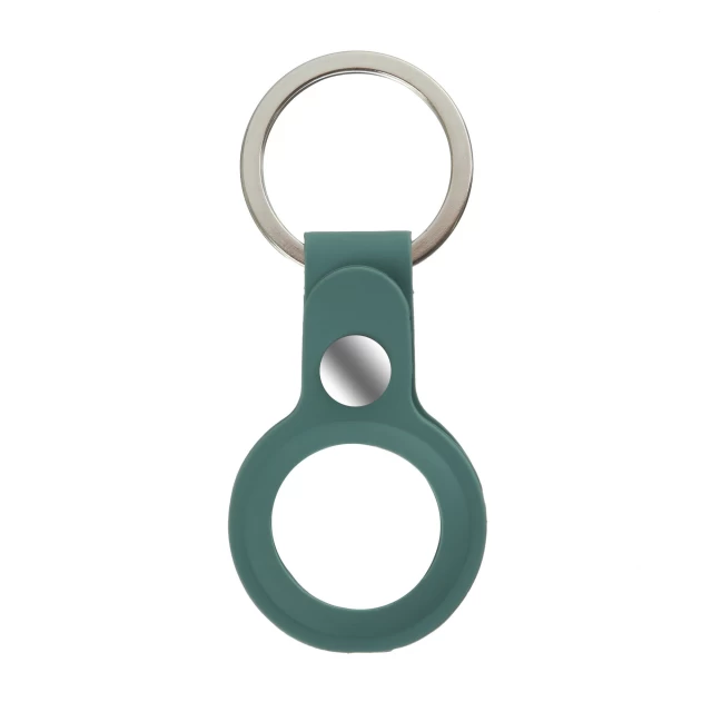Чехол-брелок ARM для AirTag Silicone Ring with Button Dark Green (ARM59155)