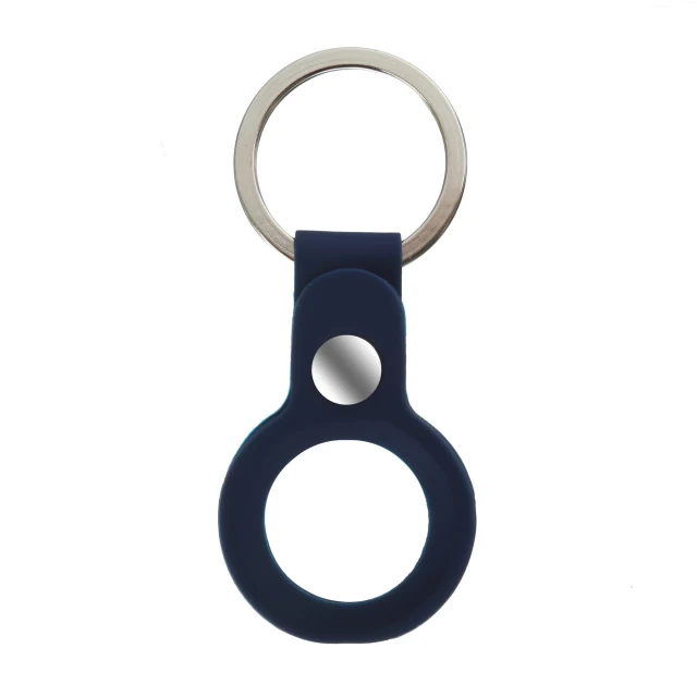 Чехол-брелок ARM для AirTag Silicone Ring with Button Dark Blue (ARM59153)