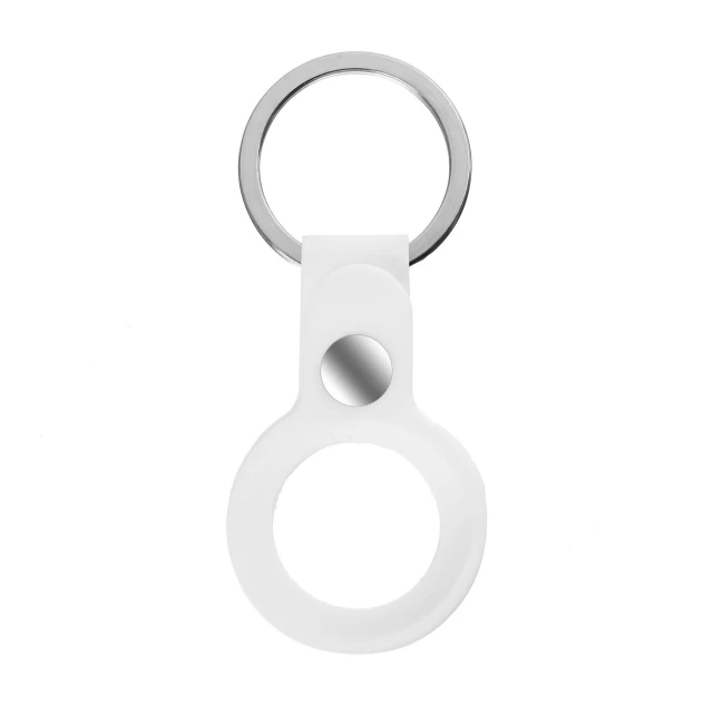 Чехол-брелок ARM для AirTag Silicone Ring with Button White (ARM59147)
