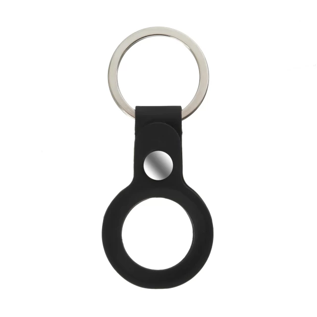 Чехол-брелок ARM для AirTag Silicone Ring with Button Black (ARM59146)