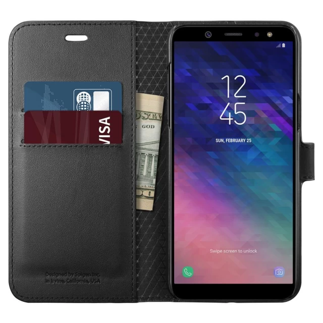 Чехол Spigen для Samsung A6 (A600) Wallet S Black (596CS24092)