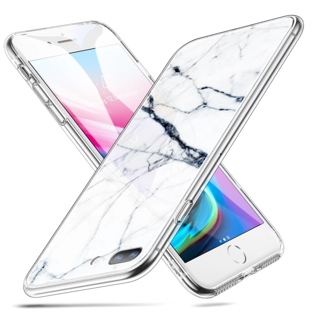 Чохол ESR для iPhone 8 Plus/7 Plus Mimic Marble Tempered Glass White Sierra (4894240064887)