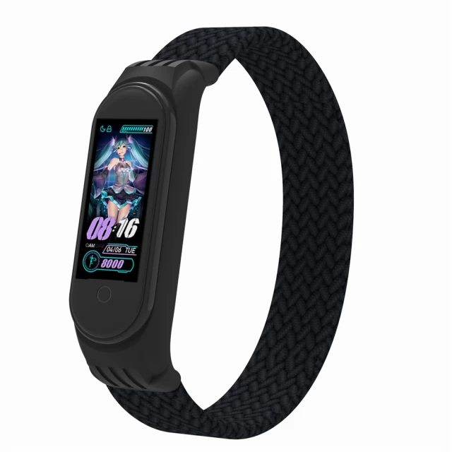 Ремінець ARM Braided Solo Loop для Xiaomi Mi Band 4/5/6 Black (size M) (ARM58769)