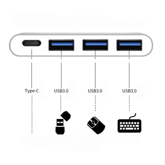 USB-хаб Upex USB Type-C - Type-C/USB3.0x3 (UP10121)