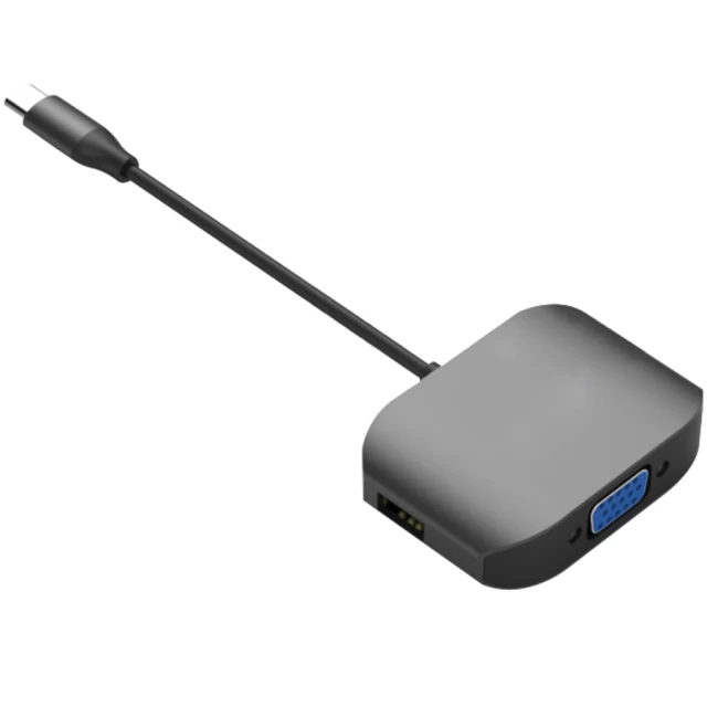 USB-хаб Upex USB Type-C - VGA/USB 3.0/USB 2.0 Space Gray (UP10168)