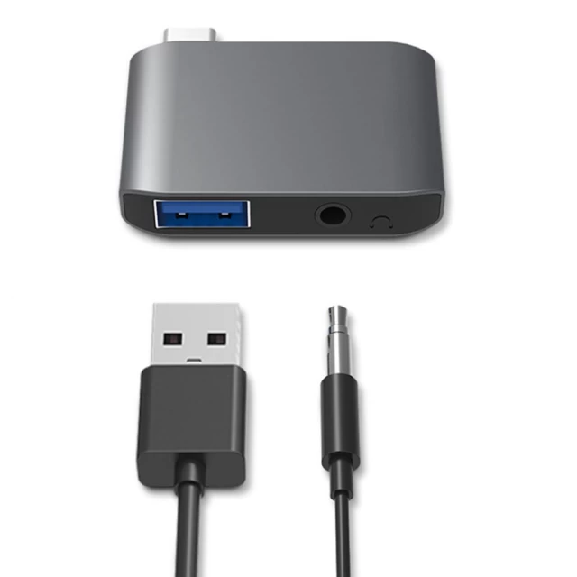 USB-хаб Upex USB Type-C - USB 3.0/Audio 3.5mm Space Gray (UP10172)