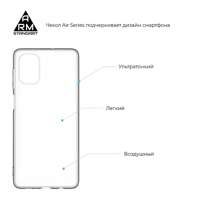 Комплект ARM для Samsung Galaxy M51 (захисне скло Full Glue + чохол Air Series) (ARM58091)