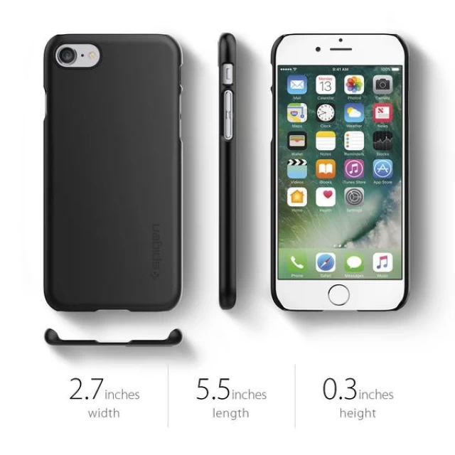 Чохол Spigen для iPhone SE 2020/8/7 Thin Fit Mat Black (042CS20427)