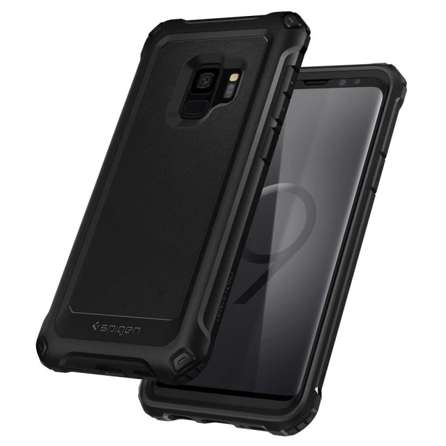 Чехол Spigen для Samsung S9 Pro Guard (+ Защитное стекло ) Black (592CS22896)