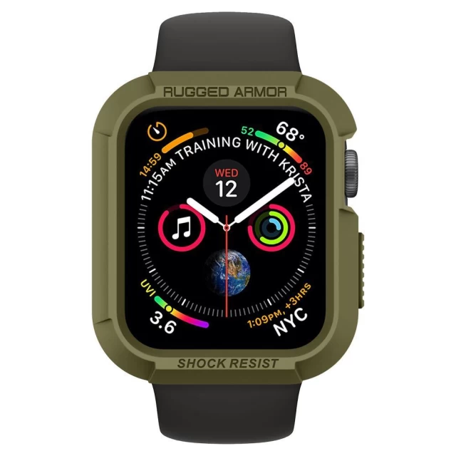 Чехол Spigen для Apple Watch 44 mm Rugged Armor Olive Green (062CS26015)