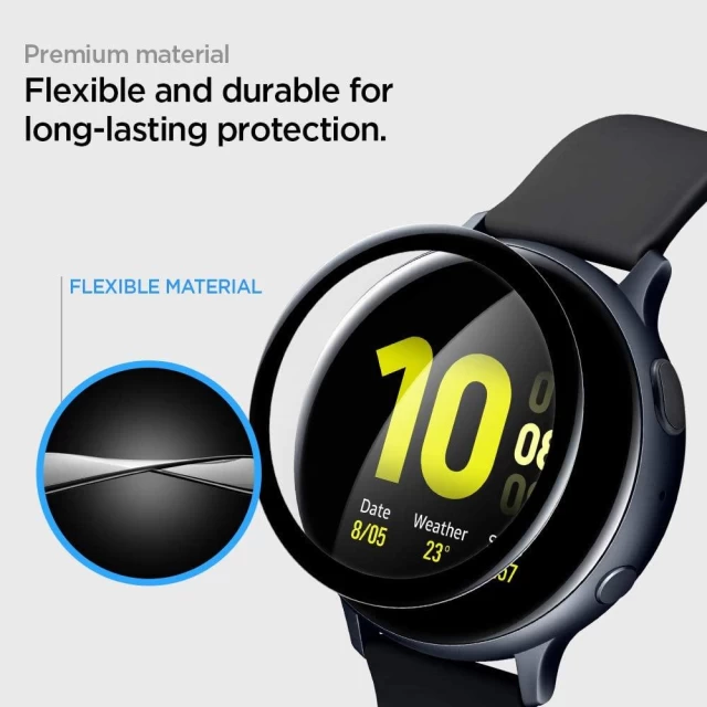 Защитное стекло Spigen для Galaxy Watch Active 2 40 mm EZ FiT Pro Flex (2 Pack) (AFL00984)