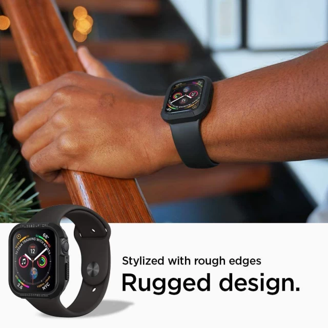 Чехол Spigen для Apple Watch 40 mm Rugged Armor Black (061CS24480)