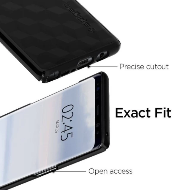 Чехол Spigen для Samsung Note 8 Thin Fit Matte Black (587CS22051)