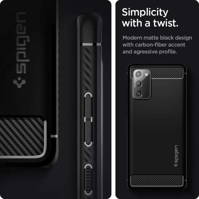Чохол Spigen для Samsung Galaxy Note 20 Rugged Armor Matte Black (ACS01417)