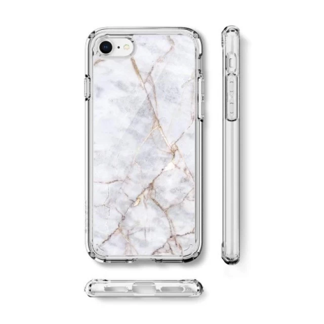 Чохол Spigen для iPhone SE 2020/8/7 Ultra Hybrid 2 Marble Carrara White (054CS24049)