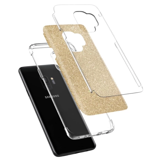 Чехол Spigen для Samsung S9 Slim Armor Crystal Glitter Gold Quartz (592CS22885)