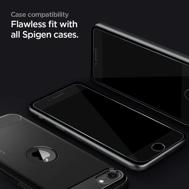 Захисне скло Spigen для iPhone SE 2020/8/7 AlignMaster Black (AGL01294)