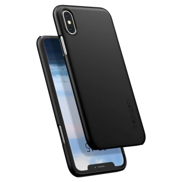 Чехол Spigen для iPhone XS/X Thin Fit Matte Black (063CS24904)