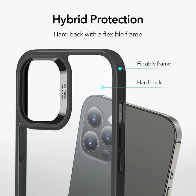 Чохол ESR для iPhone 12 | 12 Pro Classic Hybrid Black Bumper/Trans Black Back (3C01201210101)