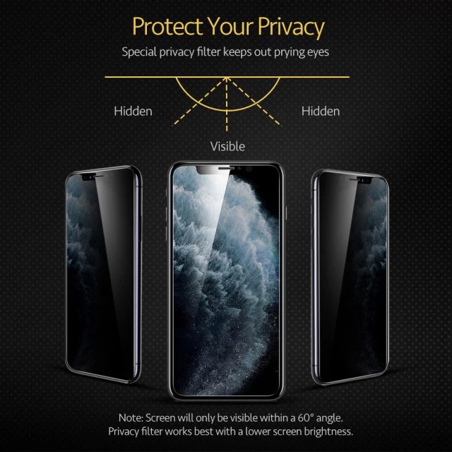 Захисне скло ESR для iPhone 11 Pro Max/XS Max Screen Shield 3D Privacy (3C03196020101)
