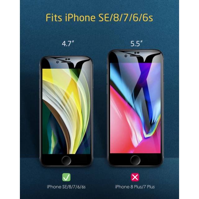 Захисне скло ESR для iPhone SE 2020/8/7/6/6s Screen Shield 3D Black (3C03200330101)