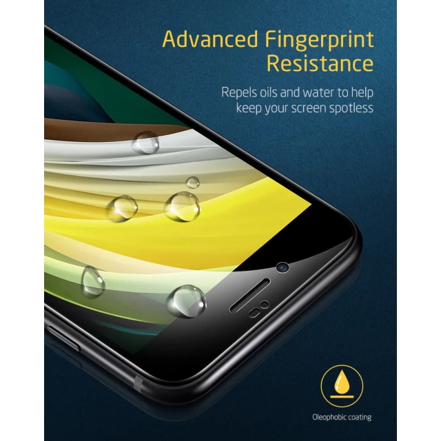 Защитное стекло ESR для iPhone SE 2020/8/7/6/6s Screen Shield 3D Black (3C03200330101)