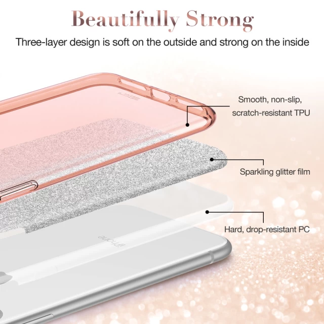 Чехол ESR для iPhone 11 Makeup Glitter Coral (3C01191950401)