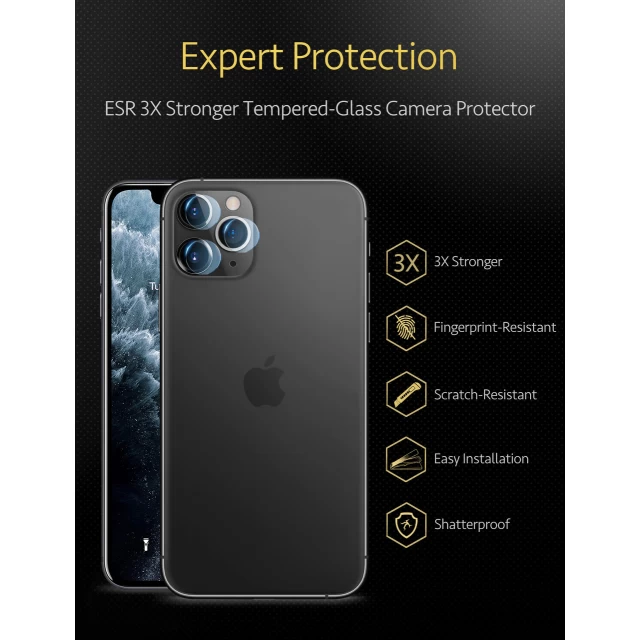Захисне скло ESR для камери iPhone 11 Pro | 11 Pro Max Camera Glass Film (2 pack) Clear (097397)
