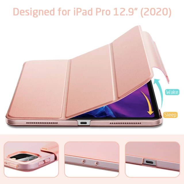 Чехол ESR для iPad Pro 12.9 2020/2018 4th/3rd Gen Yippee Trifold Rose Gold (3C02192480301)