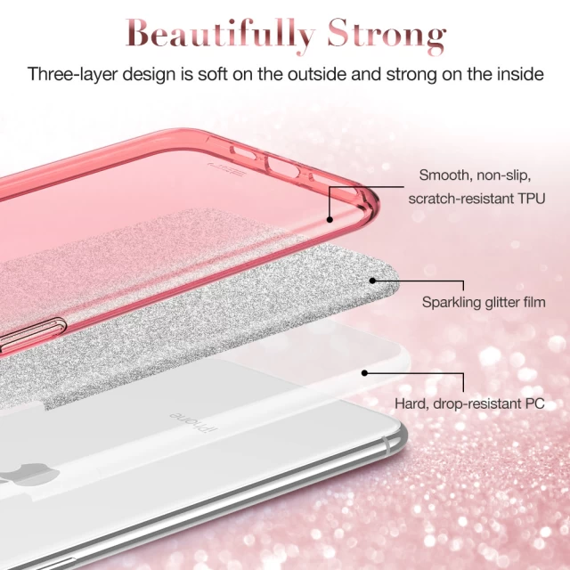 Чохол ESR для iPhone 11 Pro Max Makeup Glitter Rose Gold (3C01192430402)