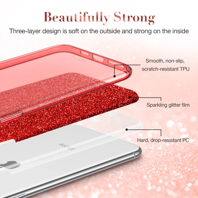Чехол ESR для iPhone 11 Pro Max Makeup Glitter Red (3C01192430202)