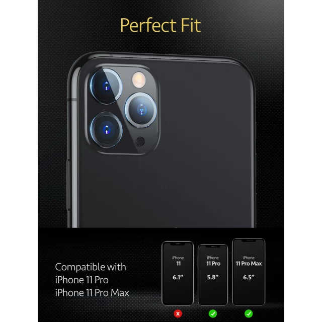 Захисне скло ESR для камери iPhone 11 Pro Max Camera Glass Film (2 pack) Clear (084854)
