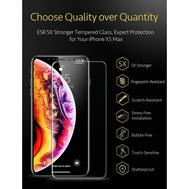 Захисне скло ESR для iPhone XS Max Tempered Glass Clear (4894240072073)