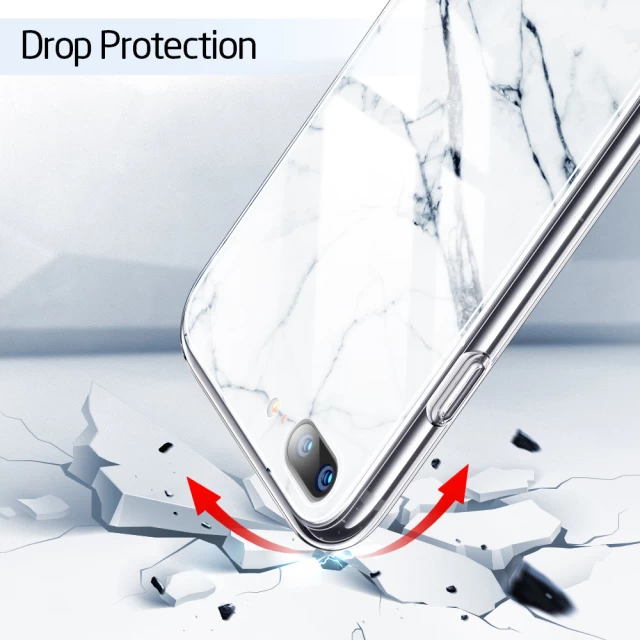 Чехол ESR для iPhone 8 Plus/7 Plus Mimic Marble Tempered Glass White Sierra (4894240064887)