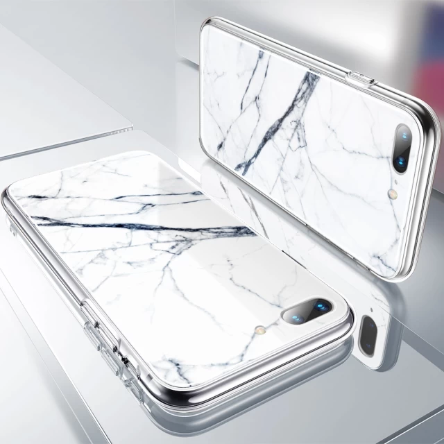 Чехол ESR для iPhone 8 Plus/7 Plus Mimic Marble Tempered Glass White Sierra (4894240064887)