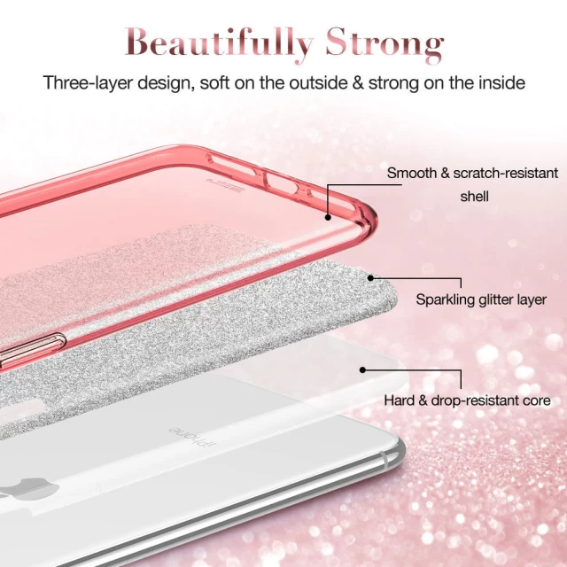 Чехол ESR для iPhone SE 2020/8/7 Makeup Glitter Rose Gold (3C01194870201)
