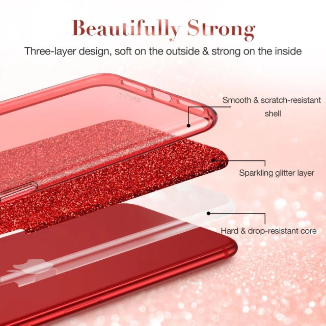 Чохол ESR для iPhone SE 2020/8/7 Makeup Glitter Red (3C01194870301)