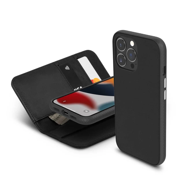 Чехол-книжка Moshi Overture Case with Detachable Magnetic Wallet для iPhone 13 Jet Black (99MO133012)