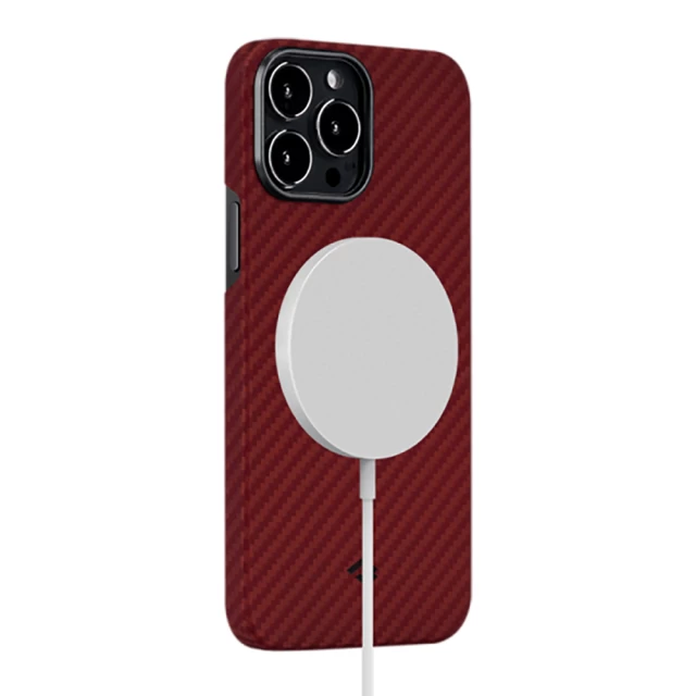 Чехол Pitaka MagEZ Case 2 Herringbone для iPhone 13 Pro Red Orange with MagSafe (KI1307P)