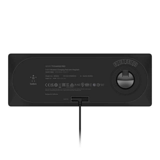 Бездротовий зарядний пристрій Belkin 3-in-1 15W Black with MagSafe (WIZ016VFBK)