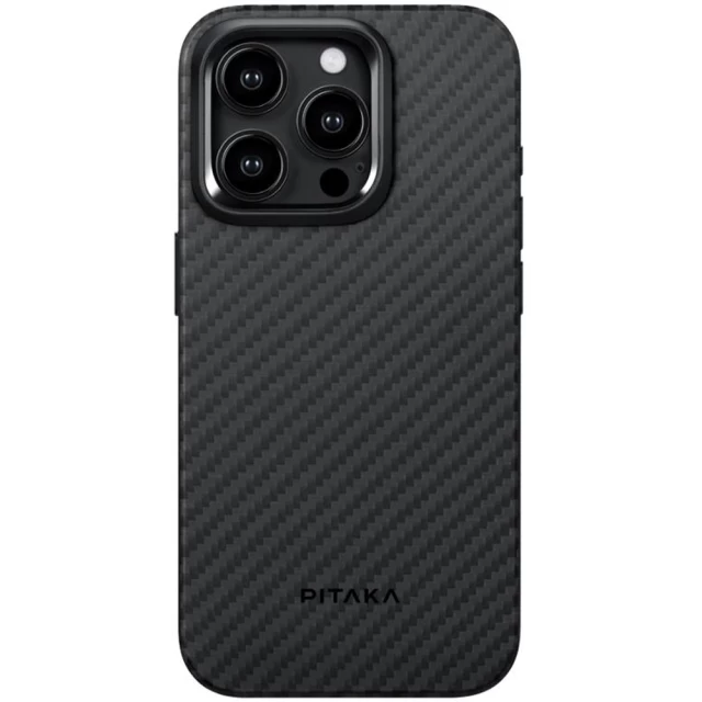 Чехол Pitaka MagEZ Case Pro 4 Twill 1500D для iPhone 15 Pro Max Black Grey with MagSafe (KI1501PMP)