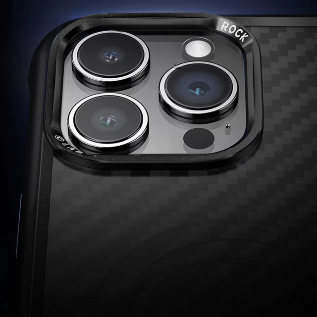 Чохол ROCK Kevlar Series Protection Case для iPhone 15 Titanium Black with MagSafe (6975653081222)