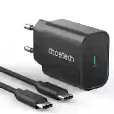 Сетевое зарядное устройство Choetech PD 25W USB-С with USB-C to USB-C Cable Black (PD6003)