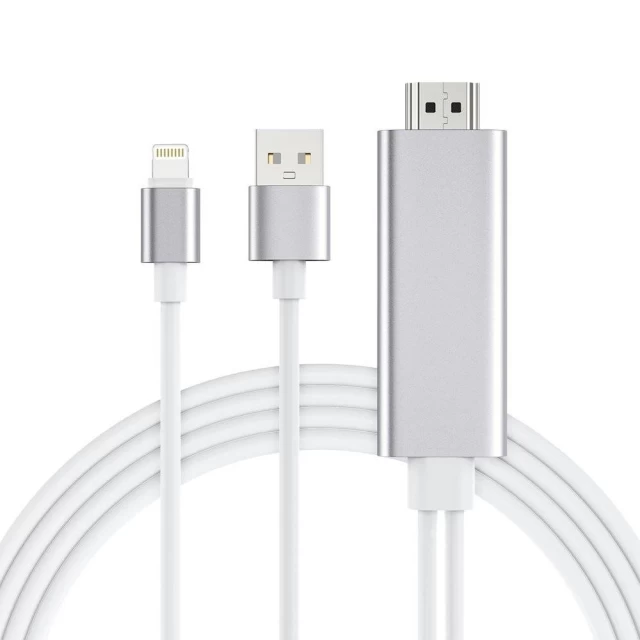 Кабель Choetech HDMI to USB-A/Lightning 1.8m White (LH0020)