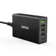 Мережевий зарядний пристрій Choetech Quick Charge 4xUSB-A/USB-C 60W Black (Q34U2Q-EU)