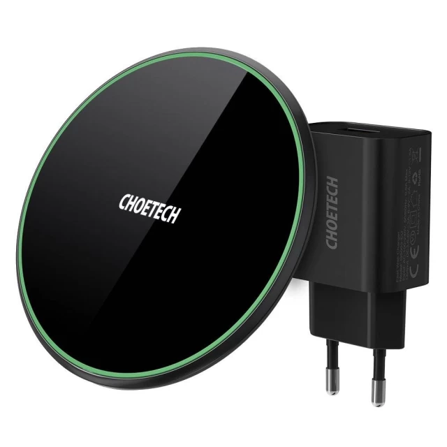 Беспроводное зарядное устройство Choetech 15W Black with Adapter/Cable (T559-F)