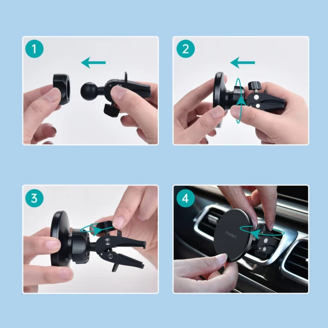 Автотримач Choetech Car Mount Magnetic Holder Black with MagSafe (AT0003)