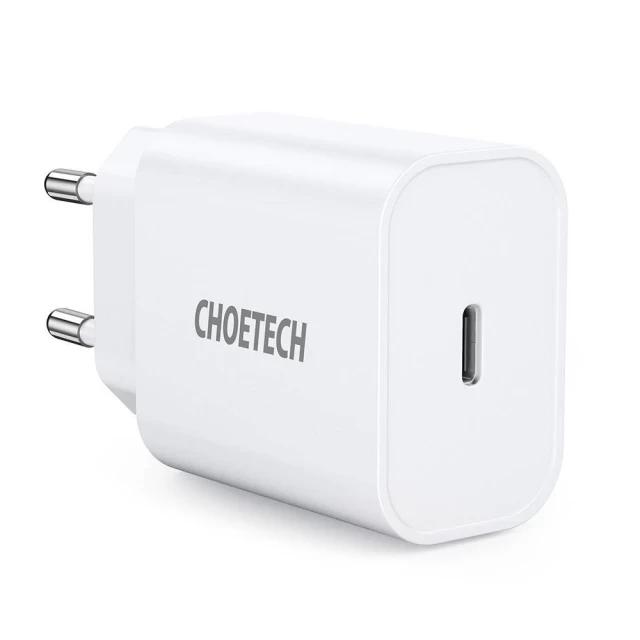 Мережевий зарядний пристрій Choetech PD 20W USB-C White (6 971 824 977 905)