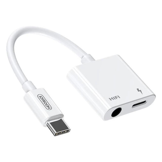 Адаптер Joyroom USB-C to USB-C/Mini Jack 3.5mm White (6941237105943)