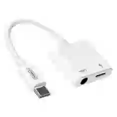 Адаптер Joyroom USB-C to USB-C/Mini Jack 3.5mm White (6941237105943)